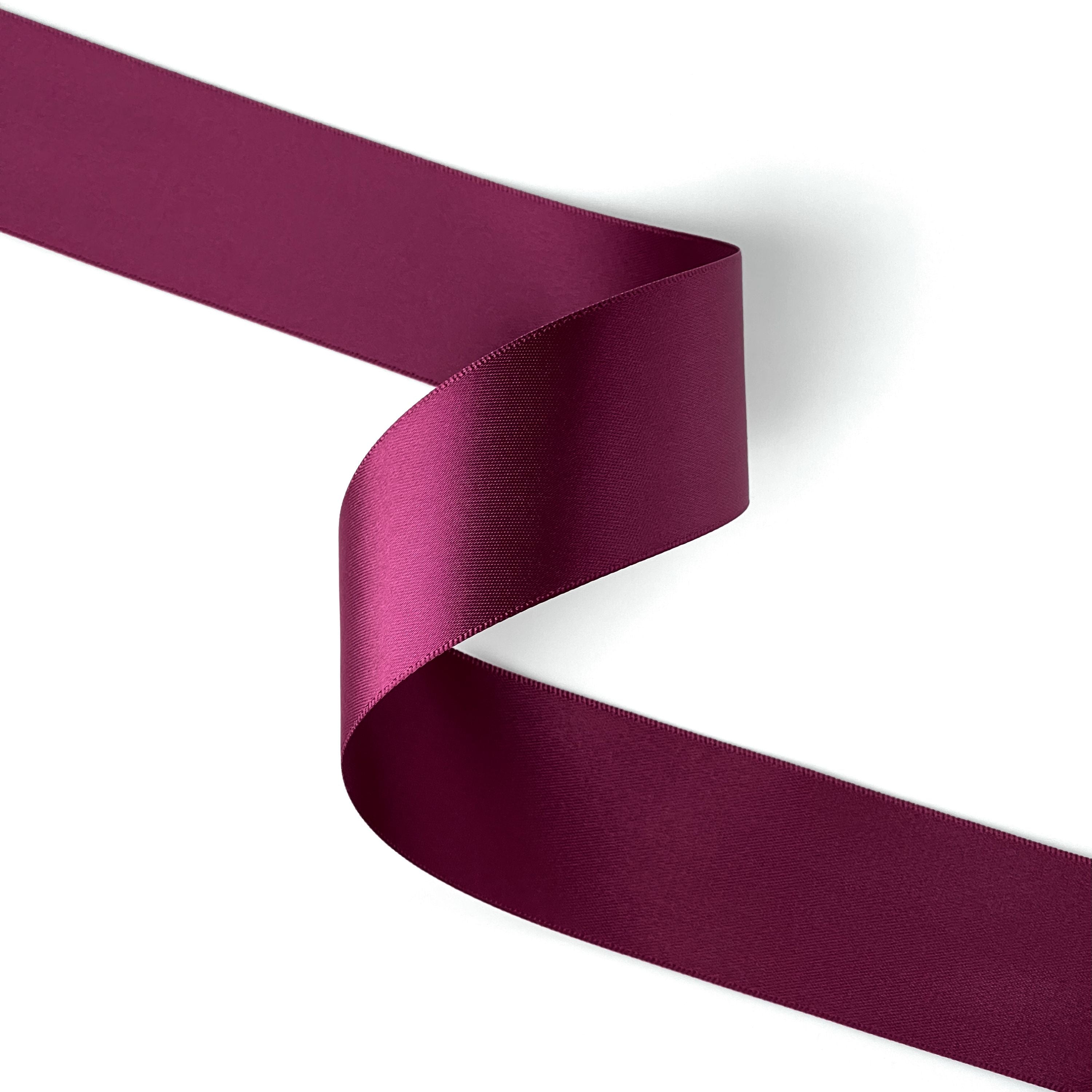 Peaco plum 1.5 inch double-faced satin ribbon 100 yards, high-density OEKO-TEX certified polyester for corporate gifts and DIY decor (ISO 105 colorfast) 1 1/2" details