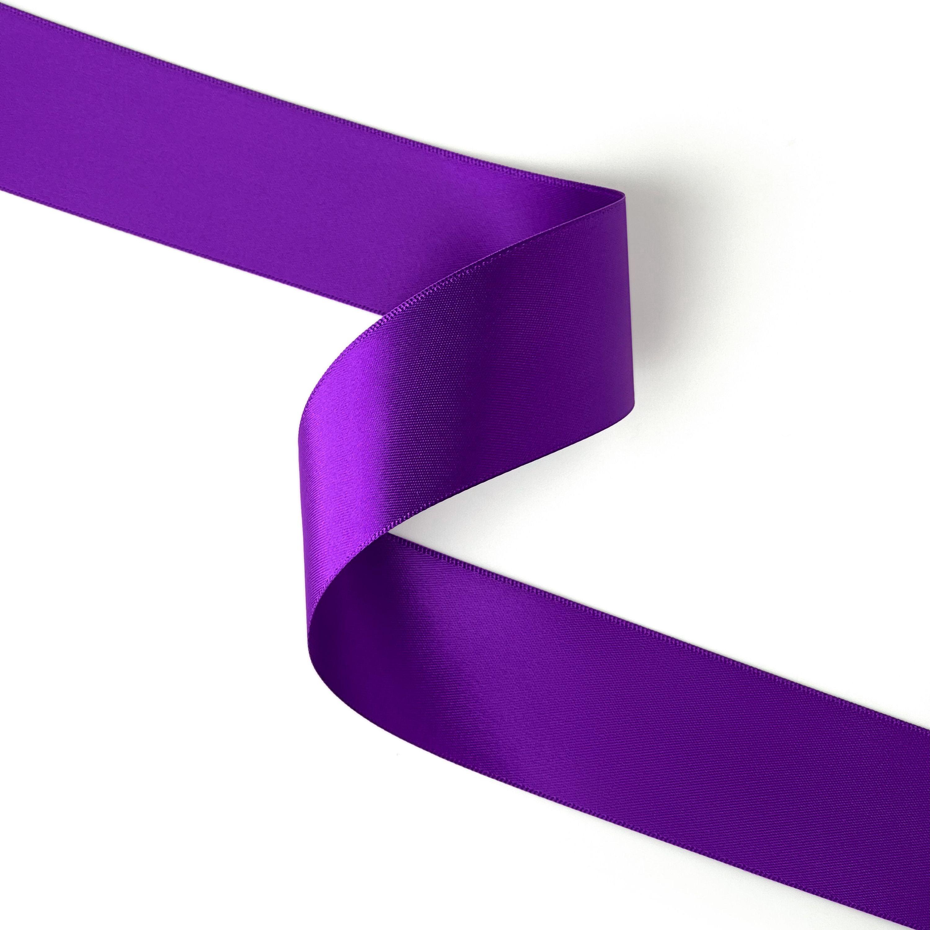 Peaco purple 1.5 inch double-faced satin ribbon 100 yards, high-density OEKO-TEX certified polyester for corporate gifts and DIY decor (ISO 105 colorfast) 1 1/2" details