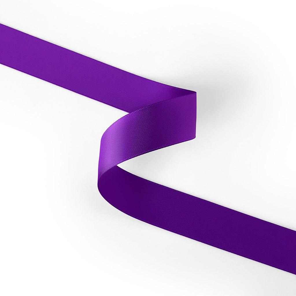 Peaco purple 1 inch double-faced satin ribbon 100 yards, high-density OEKO-TEX certified polyester for corporate gifts and DIY decor (ISO 105 colorfast) 1" details