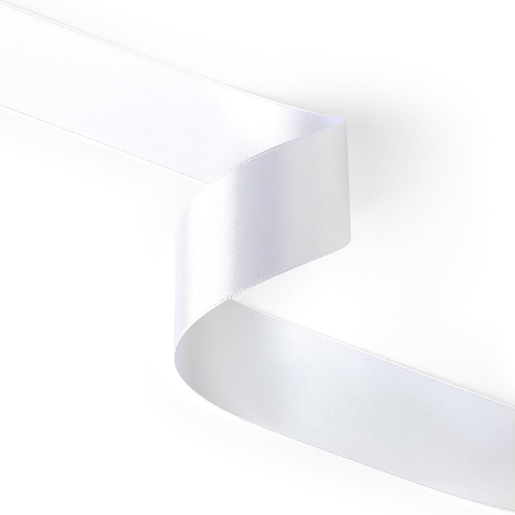 Peaco white 1.5 inch double-faced satin ribbon 100 yards, high-density OEKO-TEX certified polyester for corporate gifts and DIY decor (ISO 105 colorfast) 1 1/2" details