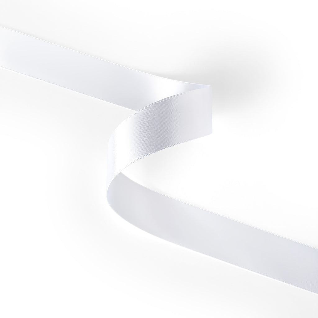 Peaco white 1 inch double-faced satin ribbon 100 yards, high-density OEKO-TEX certified polyester for corporate gifts and DIY decor (ISO 105 colorfast) 1" details
