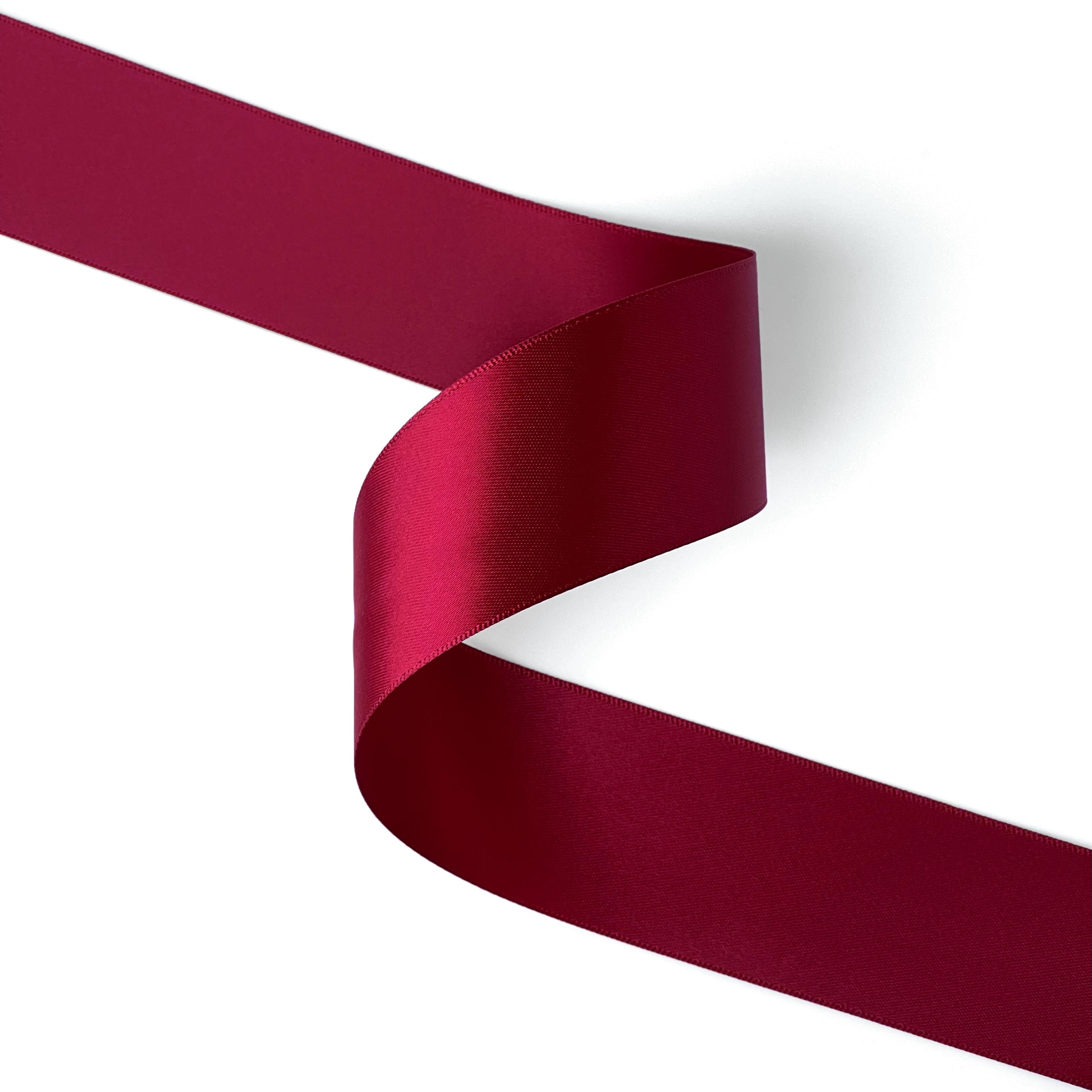 Peaco wine red 1.5 inch double-faced satin ribbon 100 yards, high-density OEKO-TEX certified polyester for corporate gifts and DIY decor (ISO 105 colorfast) 1 1/2" details