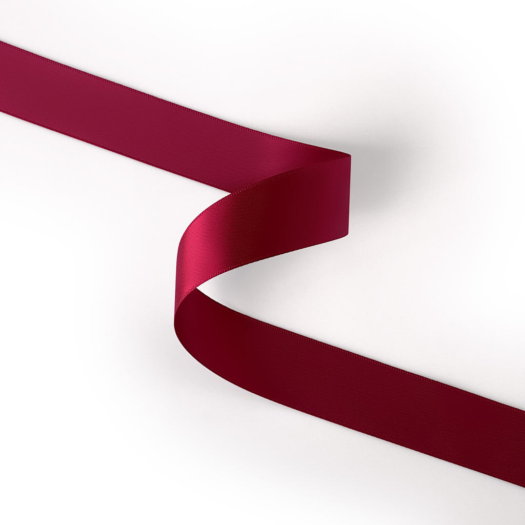 Peaco wine red 1 inch double-faced satin ribbon 100 yards, high-density OEKO-TEX certified polyester for corporate gifts and DIY decor (ISO 105 colorfast) 1" details